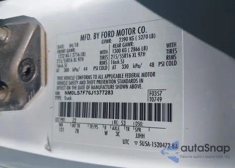 2018 Ford Transit Connect Xlt from USA, damaged, VIN NM0LS7F76J1377283